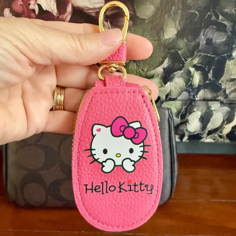NEW Hello Kitty Bag Charm Coin Purse Keychain - ROSE RED - Picture 2 of 7